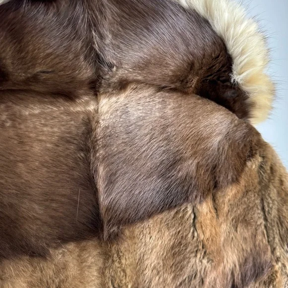 Vintage 70s Penny Lane Raccoon Fur Coat Fox Collar XS/S Longline Boho Statement - Picture 14 of 16